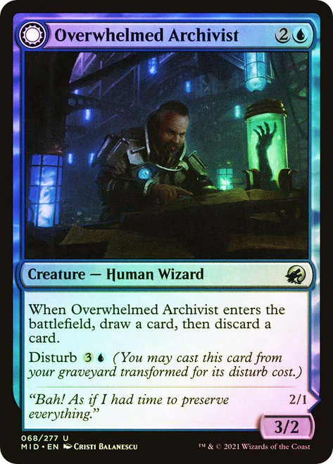 Overwhelmed Archivist // Archive Haunt\nInnistrad: Midnight Hunt\nSingle\nMagic The Gathering