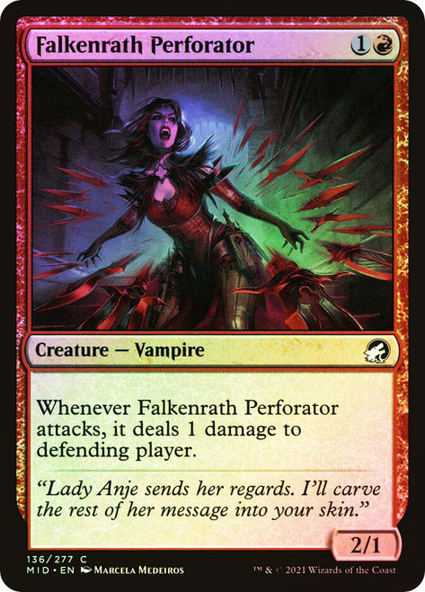 Falkenrath Perforator\nInnistrad: Midnight Hunt\nSingle\nMagic The Gathering
