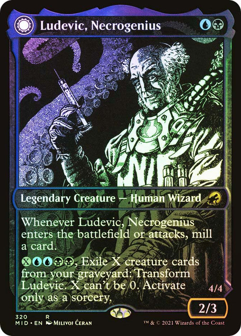 Ludevic, Necrogenius // Olag, Ludevic's Hubris (Showcase)\nInnistrad: Midnight Hunt - Variants\nSingle\nMagic The Gathering