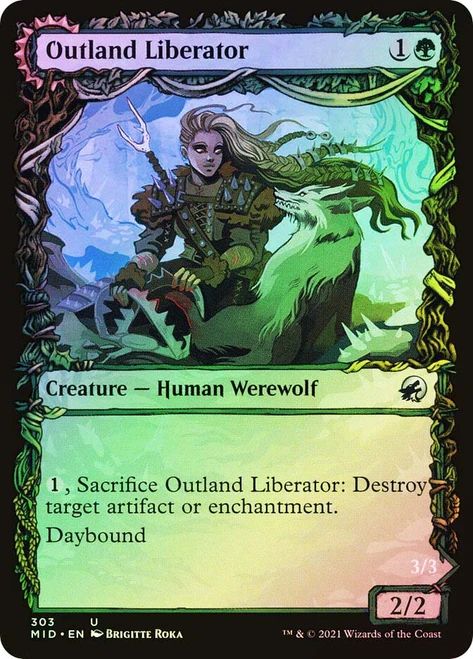 Outland Liberator // Frenzied Trapbreaker (Showcase)\nInnistrad: Midnight Hunt - Variants\nSingle\nMagic The Gathering