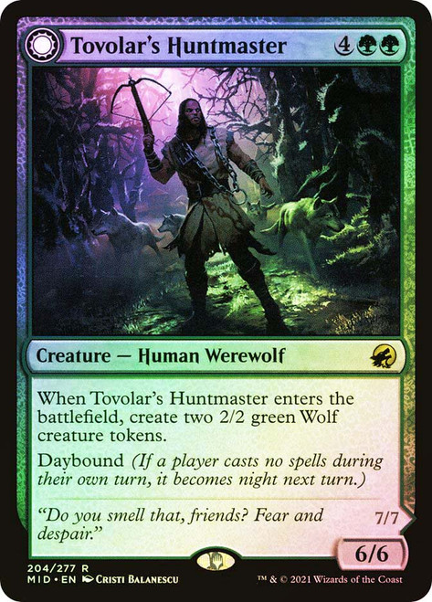 Tovolar's Huntmaster // Tovolar's Packleader\nInnistrad: Midnight Hunt\nSingle\nMagic The Gathering