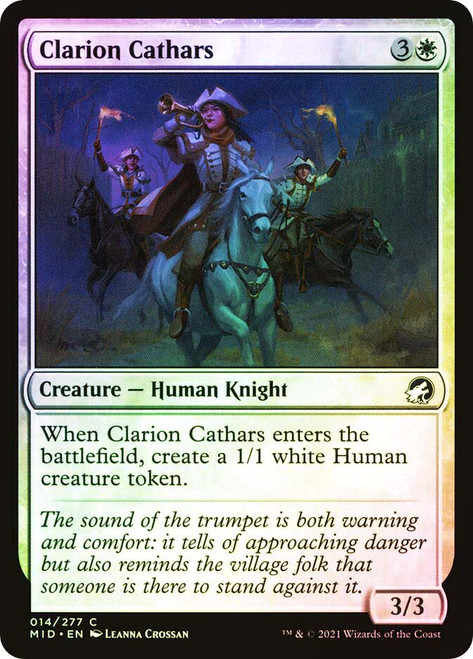 Clarion Cathars\nInnistrad: Midnight Hunt\nSingle\nMagic The Gathering