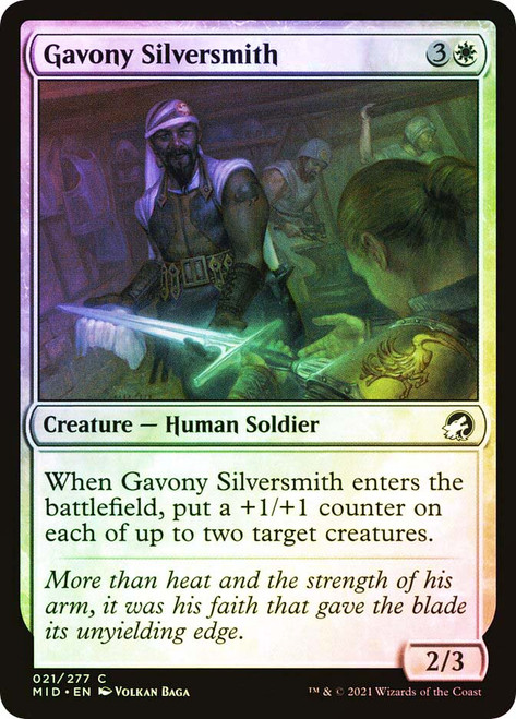 Gavony Silversmith\nInnistrad: Midnight Hunt\nSingle\nMagic The Gathering