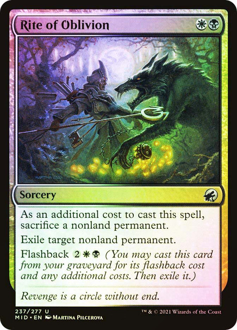 Rite of Oblivion\nInnistrad: Midnight Hunt\nSingle\nMagic The Gathering