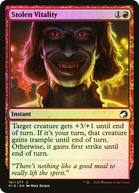 Stolen Vitality\nInnistrad: Midnight Hunt\nSingle\nMagic The Gathering