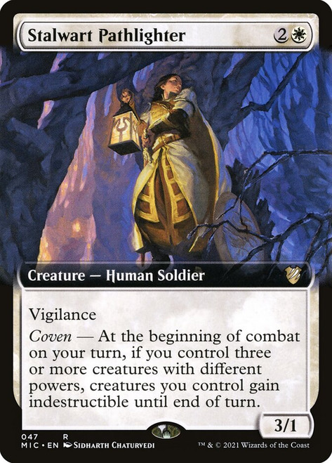 Stalwart Pathlighter (Extended Art)\nInnistrad: Midnight Hunt Commander - Variants\nSingle\nMagic The Gathering