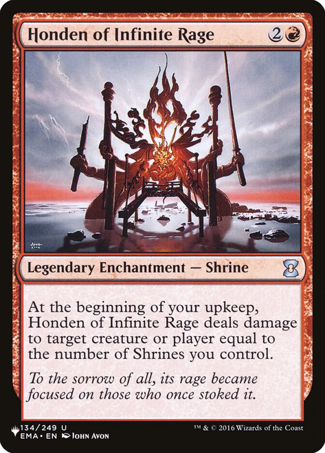 Honden of Infinite Rage\nPlaneswalker Symbol Reprints\nSingle\nMagic The Gathering