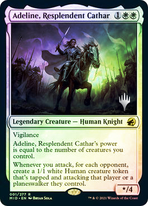 Adeline, Resplendent Cathar (Promo Pack) (Innistrad: Midnight Hunt)\nPromo: Planeswalker Stamped\nSingle\nMagic The Gathering