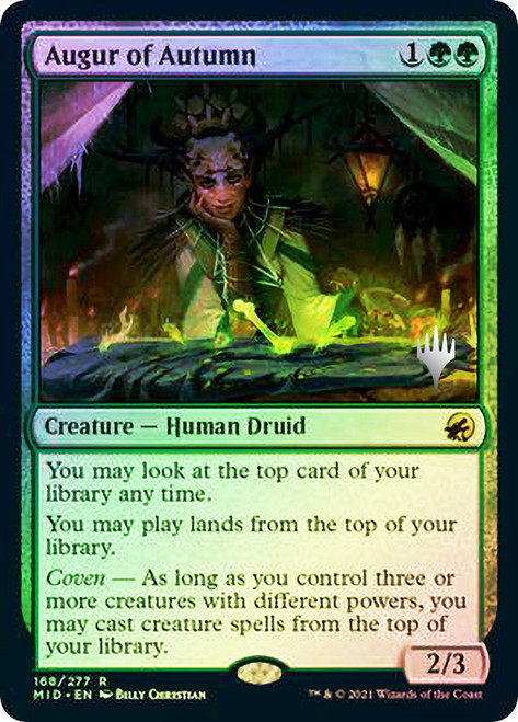 Augur of Autumn (Promo Pack) (Innistrad: Midnight Hunt)\nPromo: Planeswalker Stamped\nSingle\nMagic The Gathering