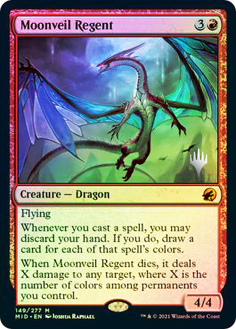 Moonveil Regent (Promo Pack) (Innistrad: Midnight Hunt)\nPromo: Planeswalker Stamped\nSingle\nMagic The Gathering