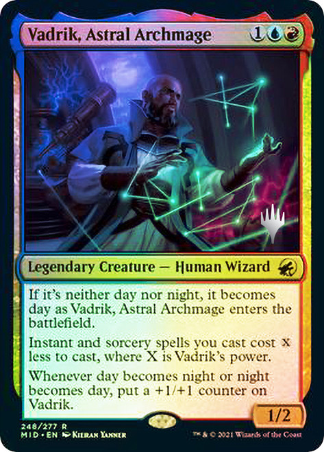 Vadrik, Astral Archmage (Promo Pack) (Innistrad: Midnight Hunt)\nPromo: Planeswalker Stamped\nSingle\nMagic The Gathering