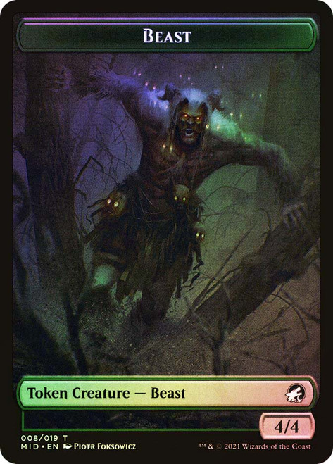 {Beast Token} // {Human Token}\nInnistrad: Midnight Hunt\nSingle\nMagic The Gathering
