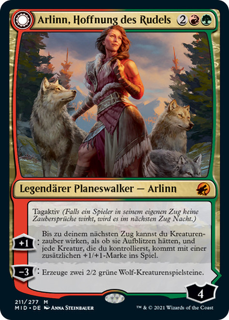 Arlinn, the Pack's Hope // Arlinn, the Moon's Fury
Innistrad: Midnight Hunt - German
Single
Magic The Gathering