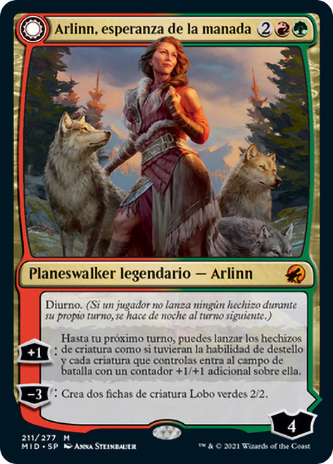 Arlinn, the Pack's Hope // Arlinn, the Moon's Fury
Innistrad: Midnight Hunt - Spanish
Single
Magic The Gathering