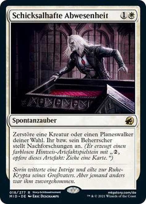 Fateful Absence
Innistrad: Midnight Hunt - German
Single
Magic The Gathering