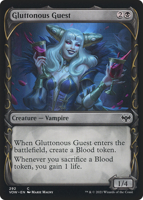 Gluttonous Guest (Showcase)\nInnistrad: Crimson Vow - Variants\nSingle\nMagic The Gathering