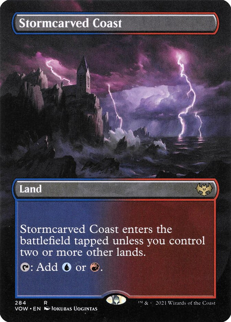 Stormcarved Coast (Borderless)\nInnistrad: Crimson Vow - Variants\nSingle\nMagic The Gathering