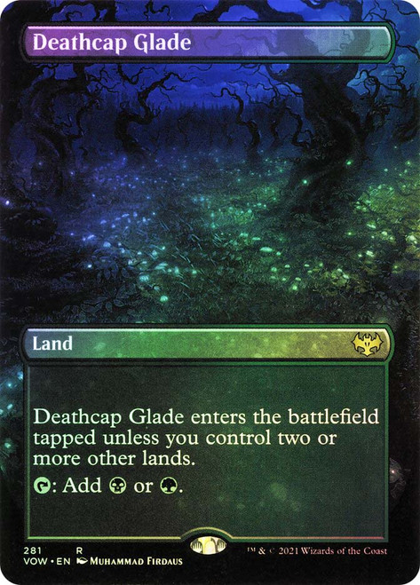 Deathcap Glade (Borderless)\nInnistrad: Crimson Vow - Variants\nSingle\nMagic The Gathering