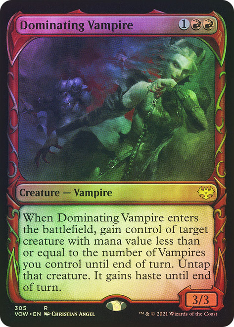 Dominating Vampire (Showcase)\nInnistrad: Crimson Vow - Variants\nSingle\nMagic The Gathering