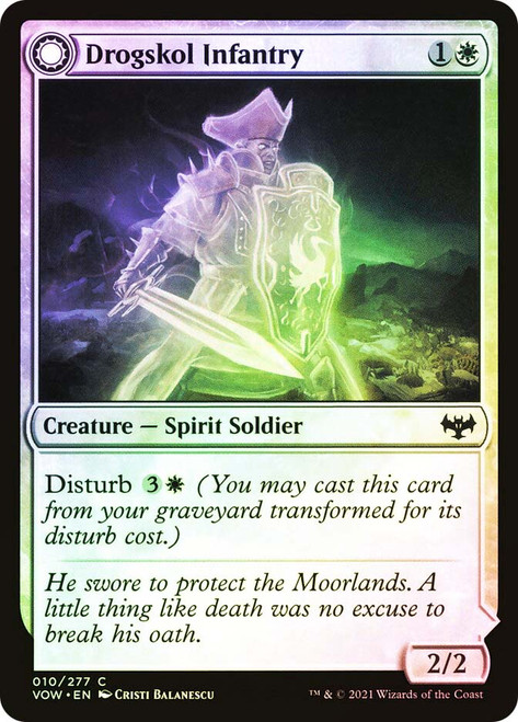 Drogskol Infantry // Drogskol Armaments\nInnistrad: Crimson Vow\nSingle\nMagic The Gathering