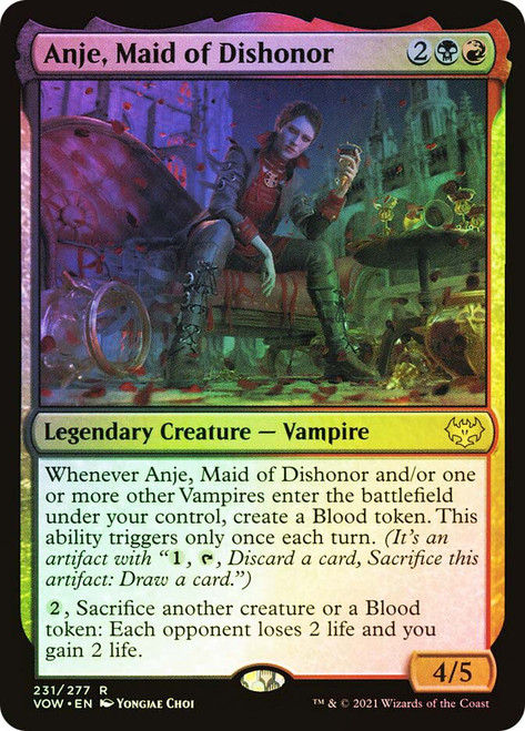 Anje, Maid of Dishonor\nInnistrad: Crimson Vow\nSingle\nMagic The Gathering