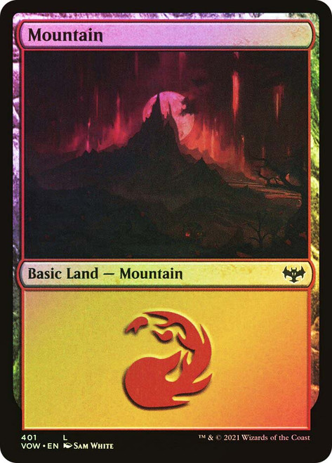 Mountain (#401)\nInnistrad: Crimson Vow\nSingle\nMagic The Gathering
