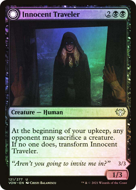 Innocent Traveler // Malicious Invader\nInnistrad: Crimson Vow\nSingle\nMagic The Gathering