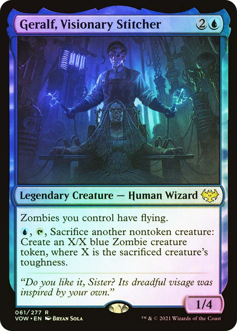 Geralf, Visionary Stitcher\nInnistrad: Crimson Vow\nSingle\nMagic The Gathering