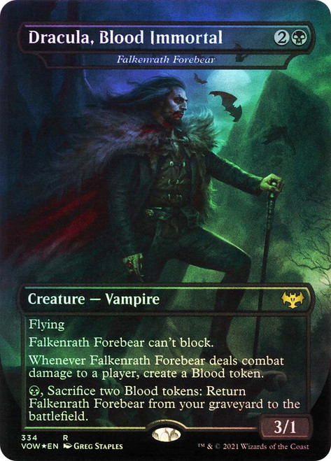 Falkenrath Forebear (Dracula, Blood Immortal) (Dracula Series)\nInnistrad: Crimson Vow - Variants\nSingle\nMagic The Gathering