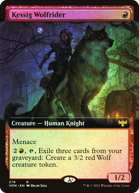 Kessig Wolfrider (Extended Art)\nInnistrad: Crimson Vow - Variants\nSingle\nMagic The Gathering
