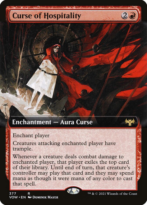 Curse of Hospitality (Extended Art)\nInnistrad: Crimson Vow - Variants\nSingle\nMagic The Gathering
