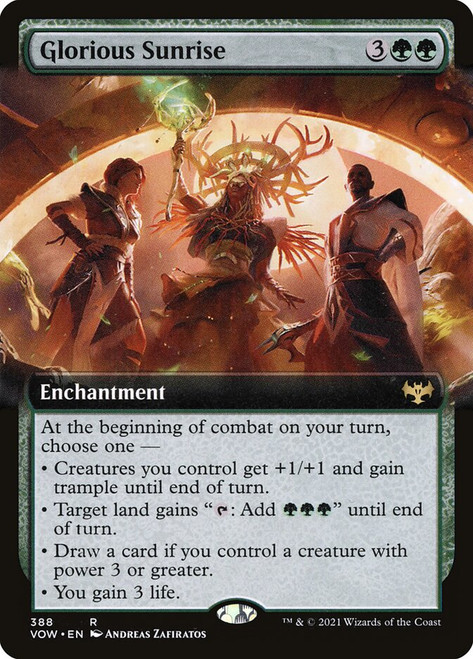 Glorious Sunrise (Extended Art)\nInnistrad: Crimson Vow - Variants\nSingle\nMagic The Gathering