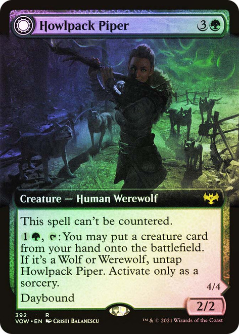 Howlpack Piper // Wildsong Howler
Innistrad: Crimson Vow
Single
Magic: The Gathering
