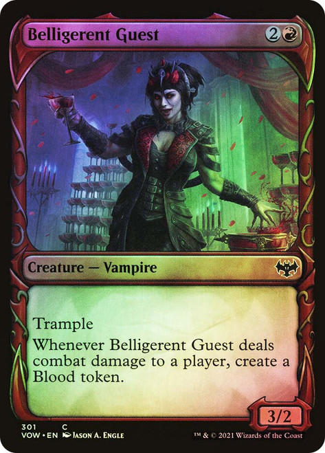 Belligerent Guest (Showcase)\nInnistrad: Crimson Vow - Variants\nSingle\nMagic The Gathering