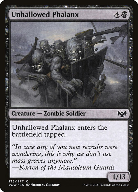 Unhallowed Phalanx\nInnistrad: Crimson Vow\nSingle\nMagic The Gathering