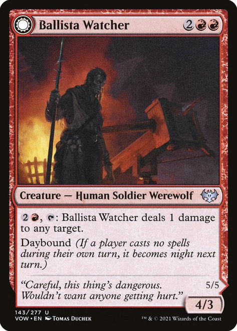Ballista Watcher // Ballista Wielder\nInnistrad: Crimson Vow\nSingle\nMagic The Gathering