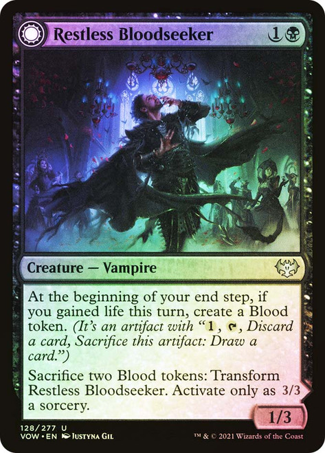 Restless Bloodseeker // Bloodsoaked Reveler\nInnistrad: Crimson Vow\nSingle\nMagic The Gathering