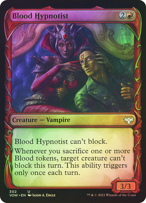 Blood Hypnotist (Showcase)\nInnistrad: Crimson Vow - Variants\nSingle\nMagic The Gathering