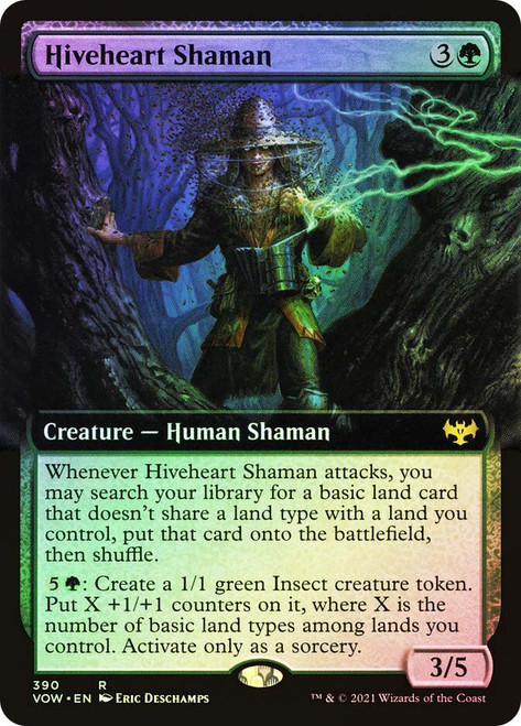 Hiveheart Shaman (Extended Art)\nInnistrad: Crimson Vow - Variants\nSingle\nMagic The Gathering