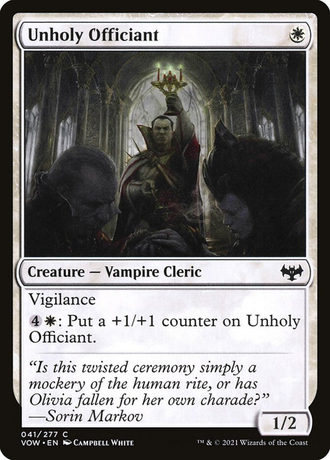 Unholy Officiant\nInnistrad: Crimson Vow\nSingle\nMagic The Gathering