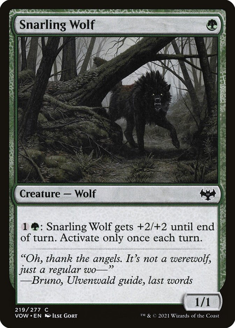 Snarling Wolf\nInnistrad: Crimson Vow\nSingle\nMagic The Gathering