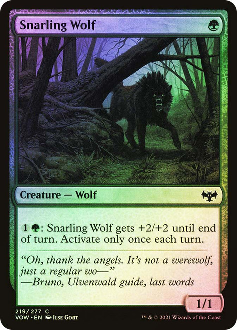 Snarling Wolf\nInnistrad: Crimson Vow\nSingle\nMagic The Gathering