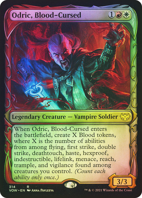 Odric, Blood-Cursed (Showcase)\nInnistrad: Crimson Vow - Variants\nSingle\nMagic The Gathering