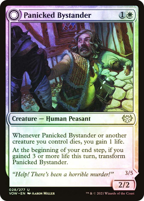 Panicked Bystander // Cackling Culprit\nInnistrad: Crimson Vow\nSingle\nMagic The Gathering