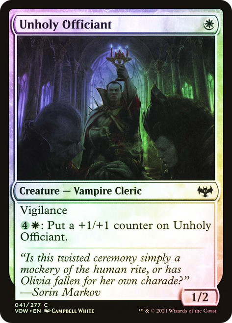 Unholy Officiant\nInnistrad: Crimson Vow\nSingle\nMagic The Gathering
