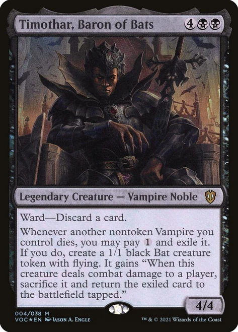 Timothar, Baron of Bats\nInnistrad: Crimson Vow Commander\nSingle\nMagic The Gathering