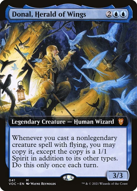 Donal, Herald of Wings (Extended Art)\nInnistrad: Crimson Vow Commander - Variants\nSingle\nMagic The Gathering