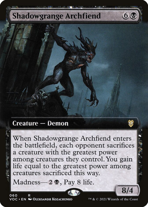 Shadowgrange Archfiend (Extended Art)\nInnistrad: Crimson Vow Commander - Variants\nSingle\nMagic The Gathering