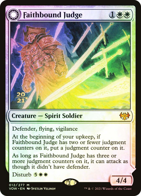 Faithbound Judge // Sinner's Judgment (Prerelease) (Innistrad: Crimson Vow)\nPromo: Date Stamped\nSingle\nMagic The Gathering