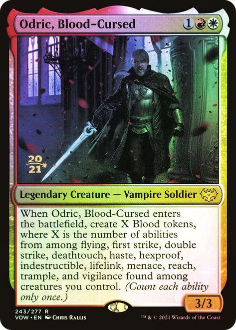 Odric, Blood-Cursed (Prerelease) (Innistrad: Crimson Vow)\nPromo: Date Stamped\nSingle\nMagic The Gathering